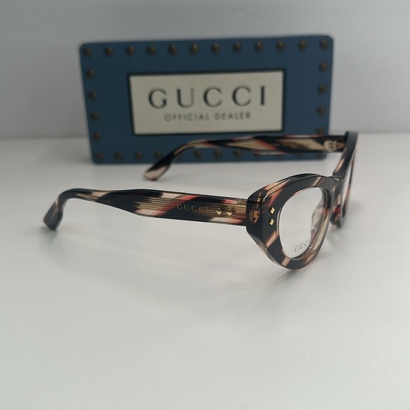 💯- New Authentic Gucci GG1083O 002 havana Cat-eye Logo Sided Glasses - Picture 8 of 17
